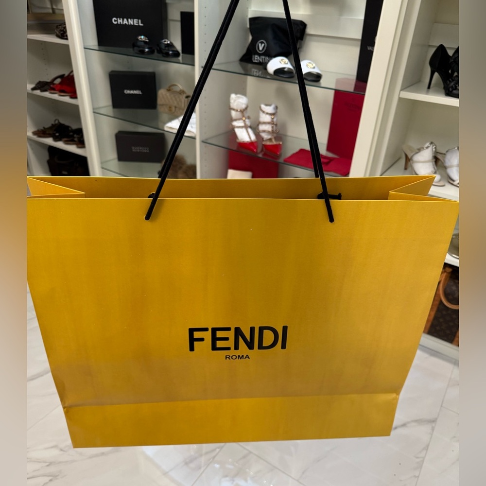 Fendi Gold and Black Extra large shopping bag 
24 1/2 inches wideX 19 1/2 tall